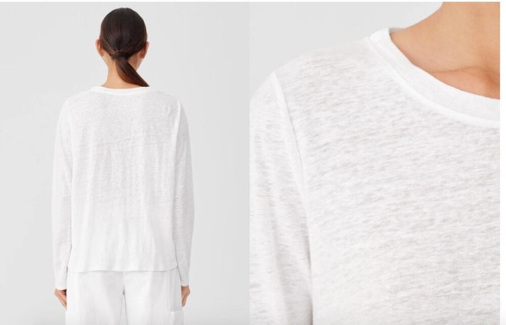 Eileen Fisher Organic Linen Crew Neck-Size M